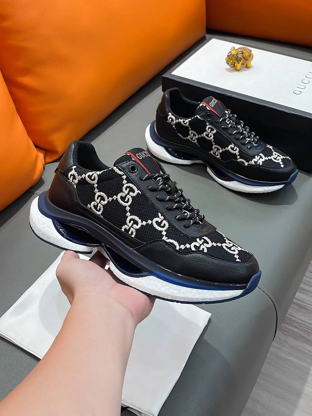 Men's shoes GUCCI "Gucci" P440 Regular size: 38-44 (casual shoes) Product materials: Selected cowhide upper, soft sheepskin lining; original outsole.